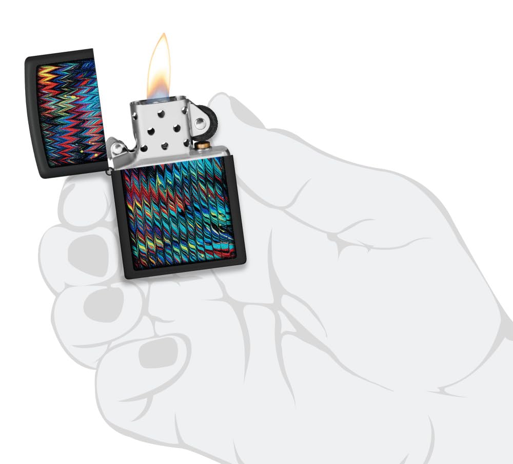 Zippo Gothic Window Design Armor® Black Ice® Pocket Lighter