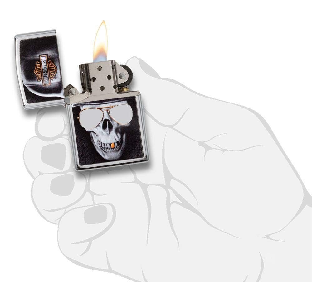 Personalized Zippo Harleey-Daviddson Windproof Oil Lighter Engraving - Christmas, Halloween & Valentines Day Gift (Silver Eng)