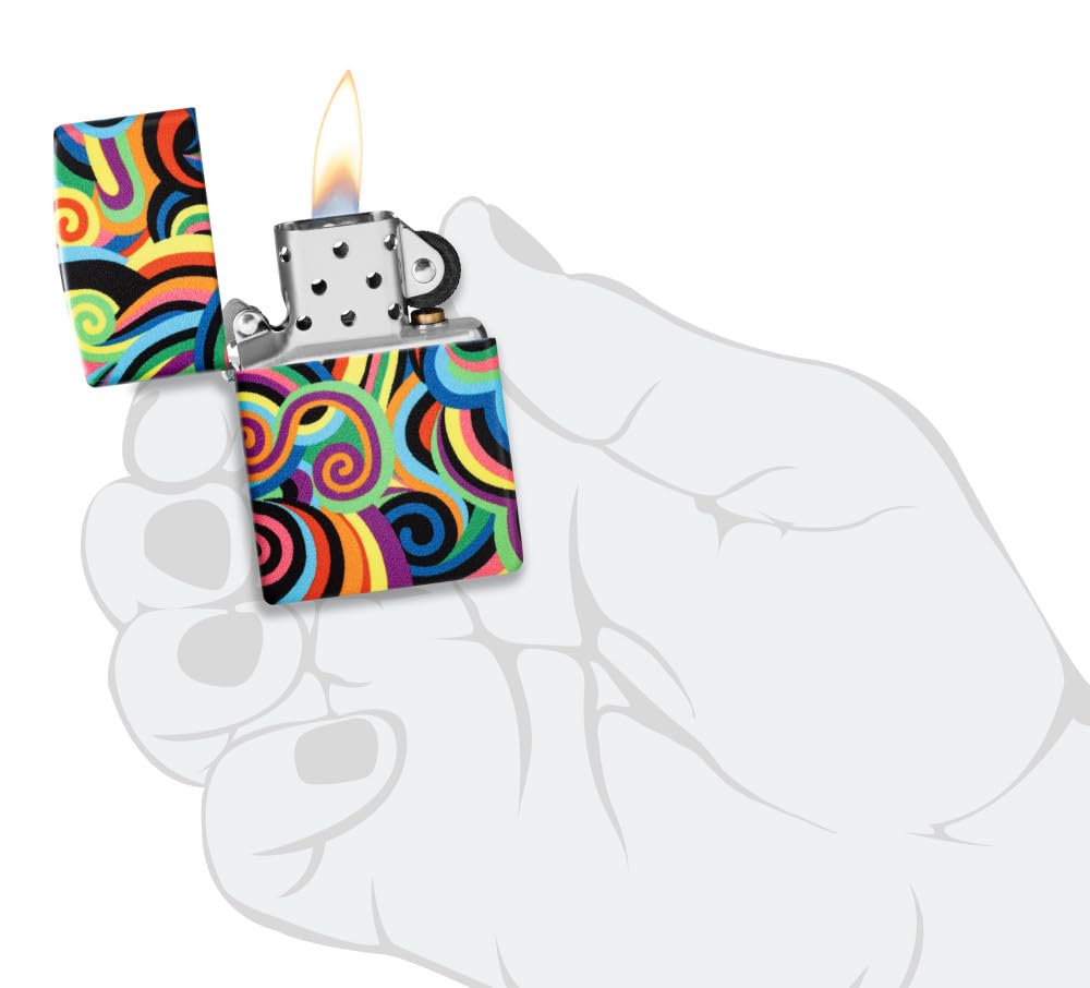Zippo Gothic Window Design Armor® Black Ice® Pocket Lighter
