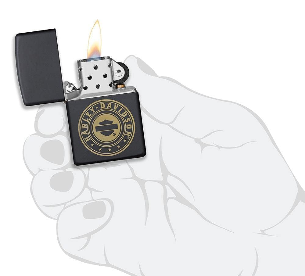 Personalized Zippo Harleey-Daviddson Windproof Oil Lighter Engraving - Christmas, Halloween & Valentines Day Gift (Silver Eng)