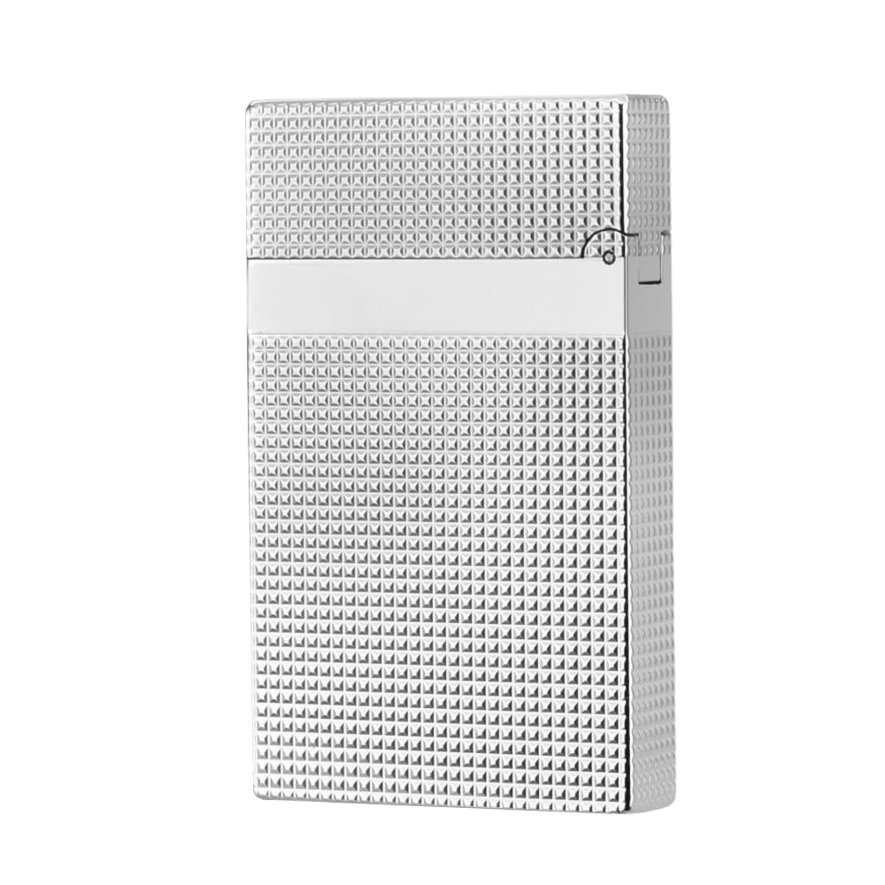 Classic Diamond Head Lighter, Ligne 2 Lighters, Adjustable Soft Flame, Ping Sound, Gift for Men Dad Boyfriend (Gold Single Flame)