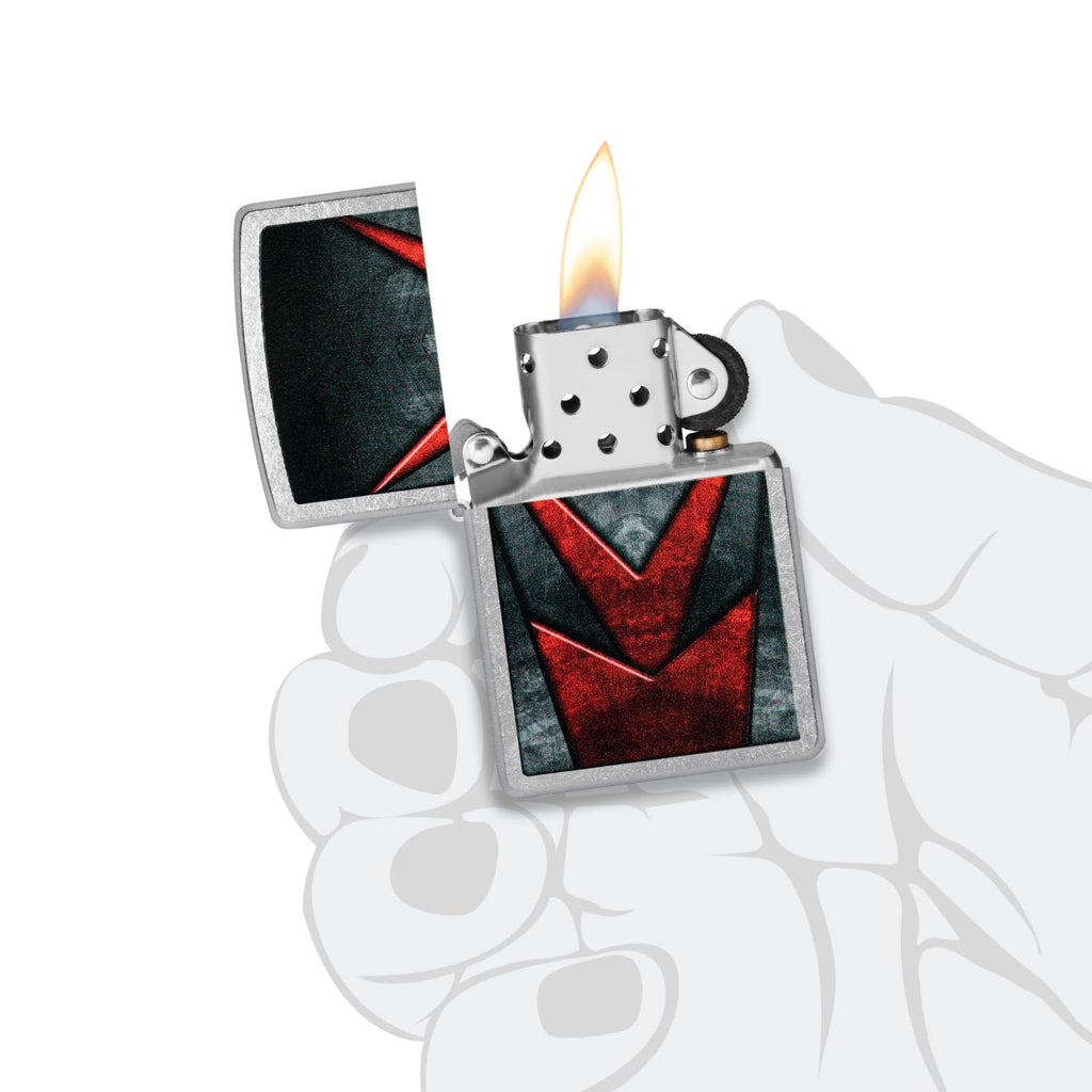 Zippo Gothic Window Design Armor® Black Ice® Pocket Lighter