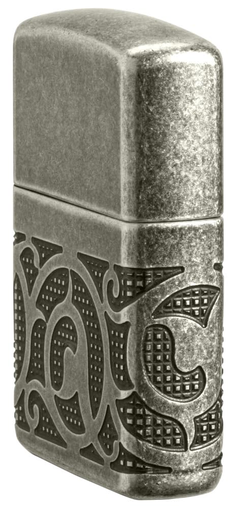 Zippo Gothic Window Design Armor® Black Ice® Pocket Lighter