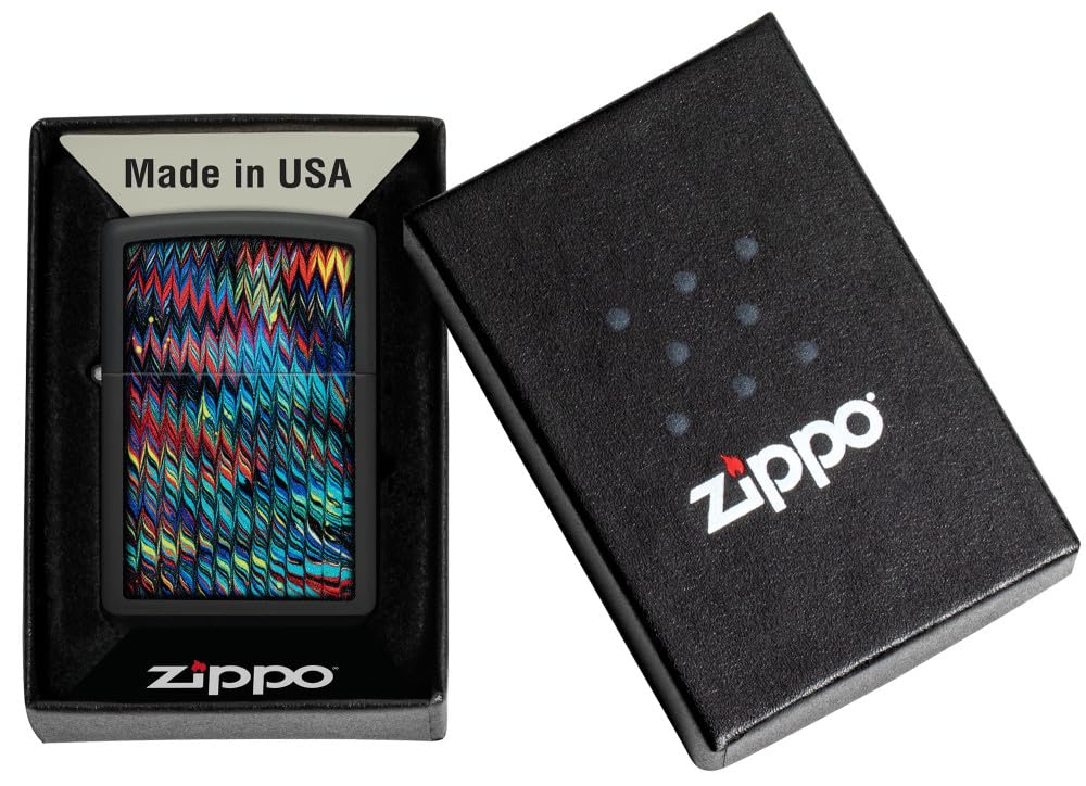Zippo Gothic Window Design Armor® Black Ice® Pocket Lighter