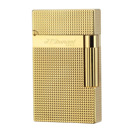 Classic Diamond Head Lighter, Ligne 2 Lighters, Adjustable Soft Flame, Ping Sound, Gift for Men Dad Boyfriend (Gold Single Flame)