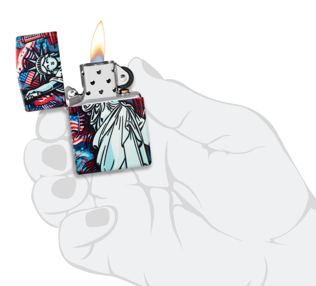 Zippo American Icons Emblem Street Chrome Pocket Lighter