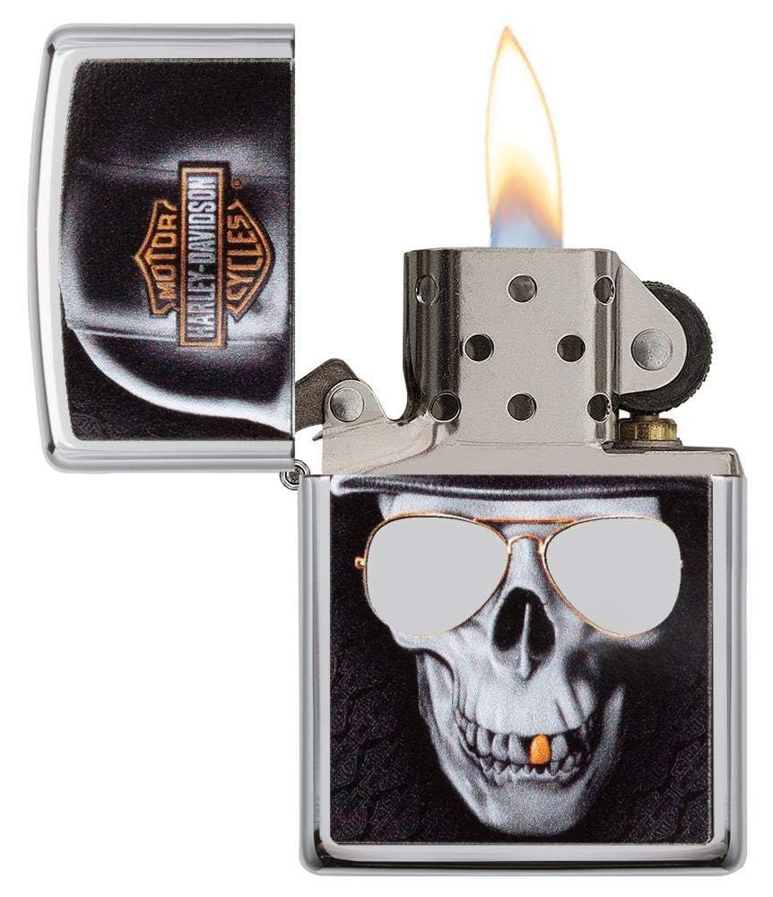 Personalized Zippo Harleey-Daviddson Windproof Oil Lighter Engraving - Christmas, Halloween & Valentines Day Gift (Silver Eng)