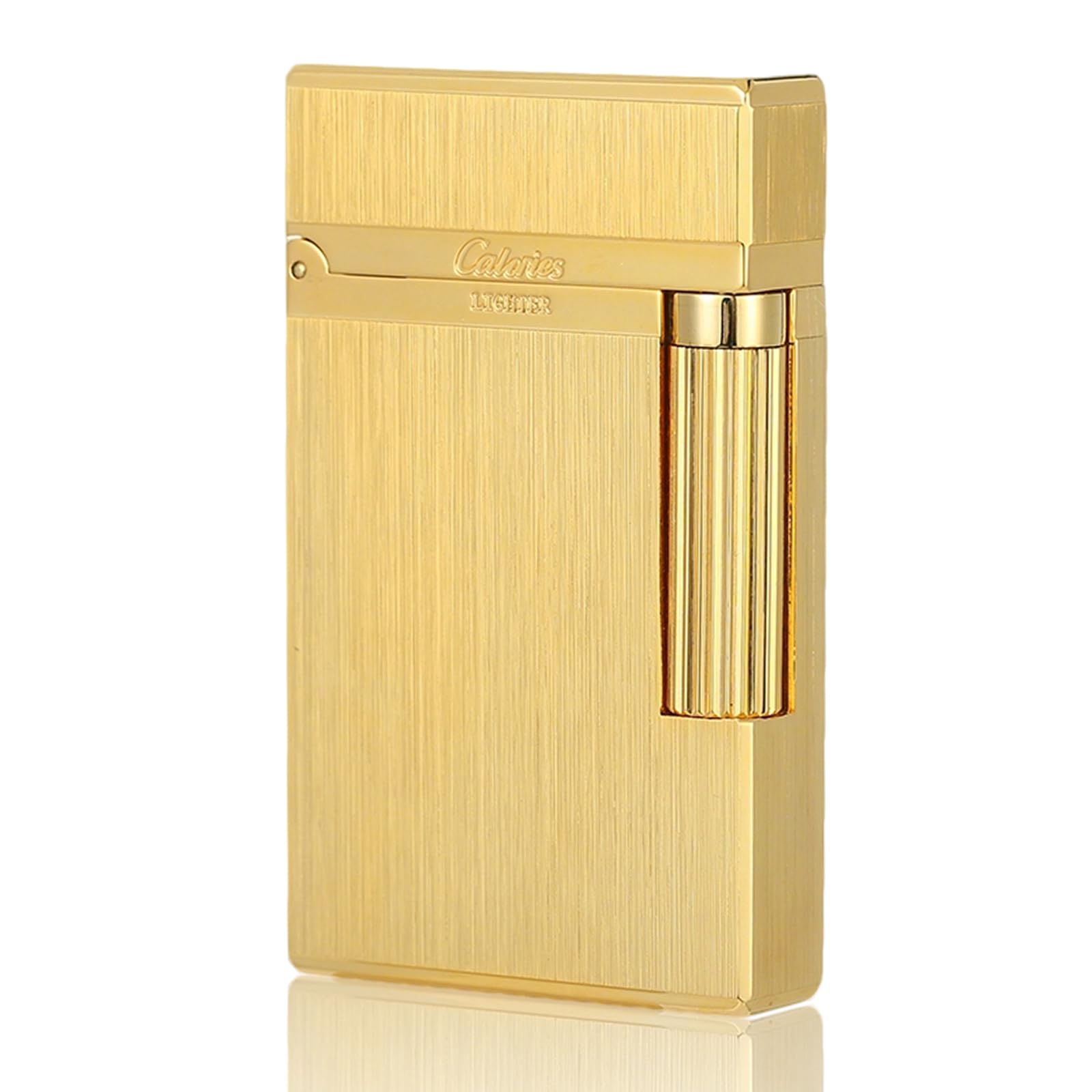 Premium Brass Lighter, Adjustable Soft Flame, Classic Ping Sound, Elegant Gift for Men, Father, Husband, Boyfriend (Gold)