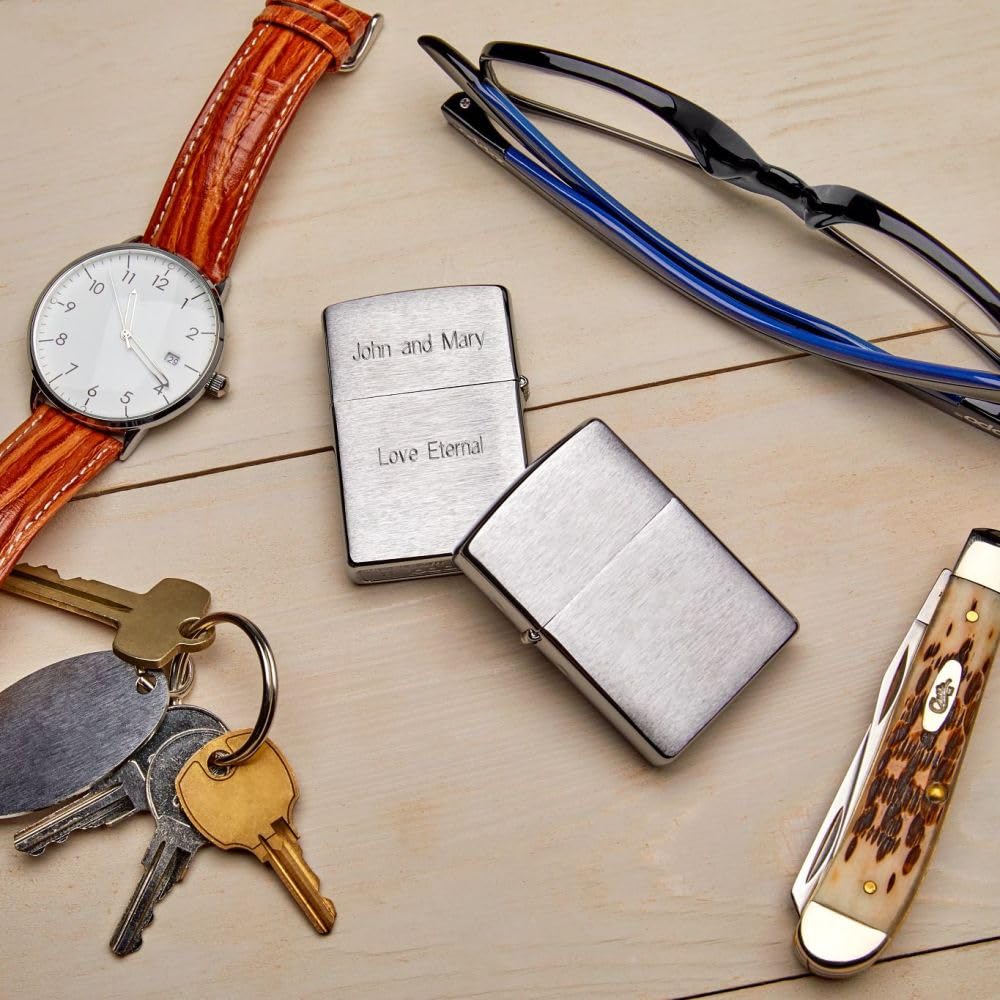 Zippo Antique Silver Plate Pocket Lighter - Windproof & Refillable Flip-Top Metal Lighter - Everyday Use Pocket Lighters - Luxury Lighters Made in USA