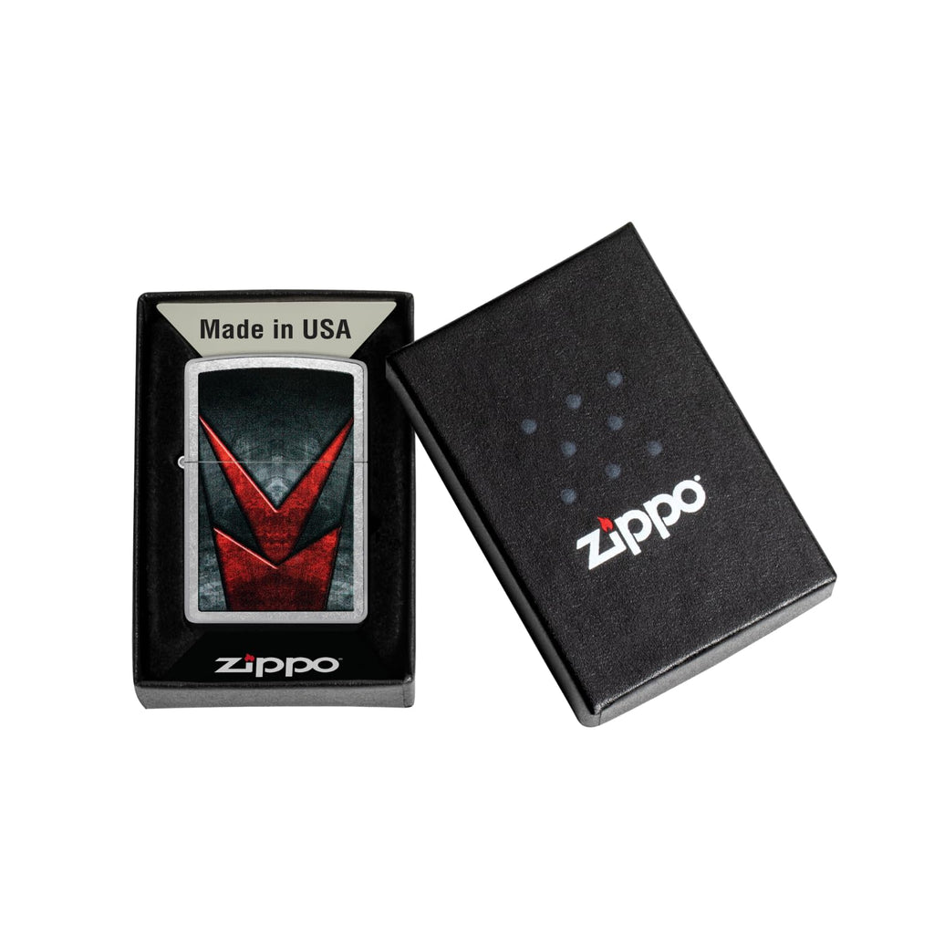 Zippo Gothic Window Design Armor® Black Ice® Pocket Lighter
