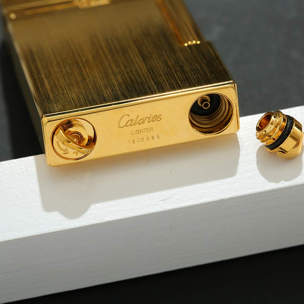 Premium Brass Lighter, Adjustable Soft Flame, Classic Ping Sound, Elegant Gift for Men, Father, Husband, Boyfriend (Gold)