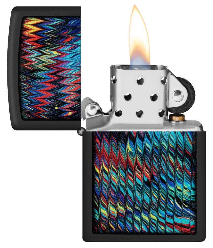 Zippo Gothic Window Design Armor® Black Ice® Pocket Lighter
