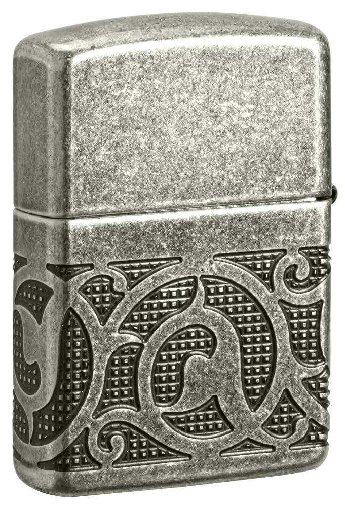 Zippo Gothic Window Design Armor® Black Ice® Pocket Lighter