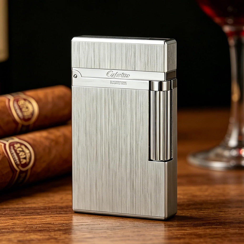 Premium Brass Lighter, Adjustable Soft Flame, Classic Ping Sound, Elegant Gift for Men, Father, Husband, Boyfriend (Gold)