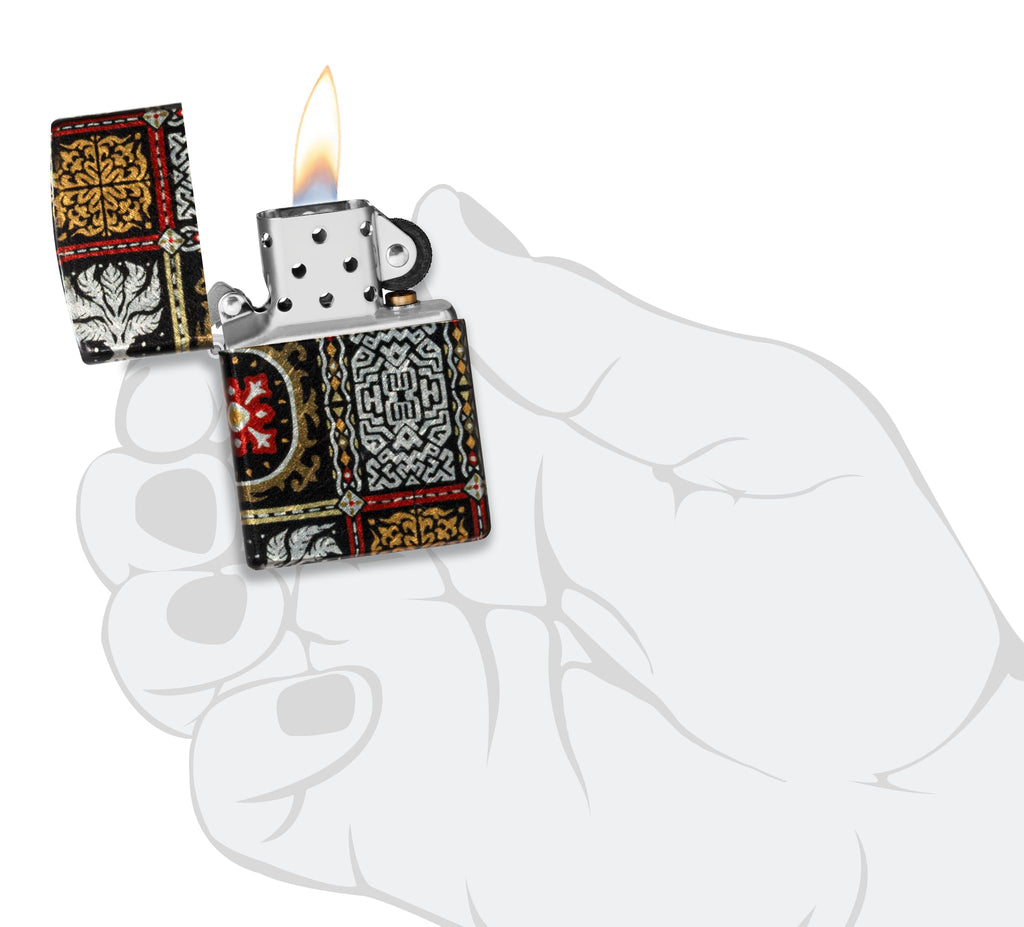 Zippo Gothic Window Design Armor® Black Ice® Pocket Lighter
