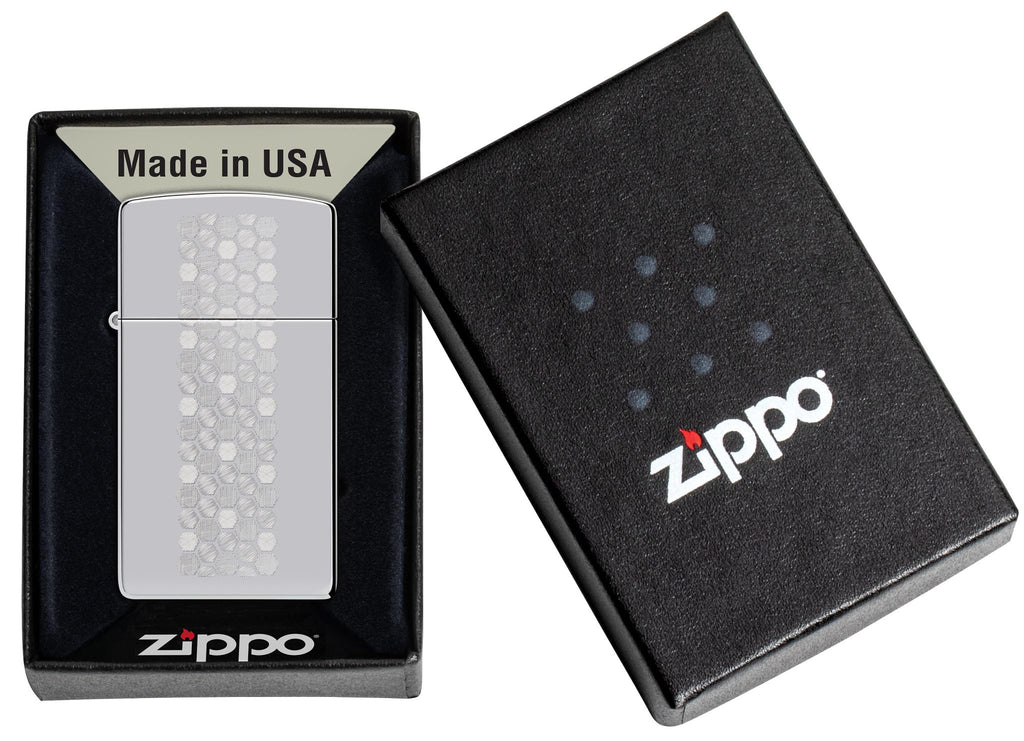 Zippo Gothic Window Design Armor® Black Ice® Pocket Lighter