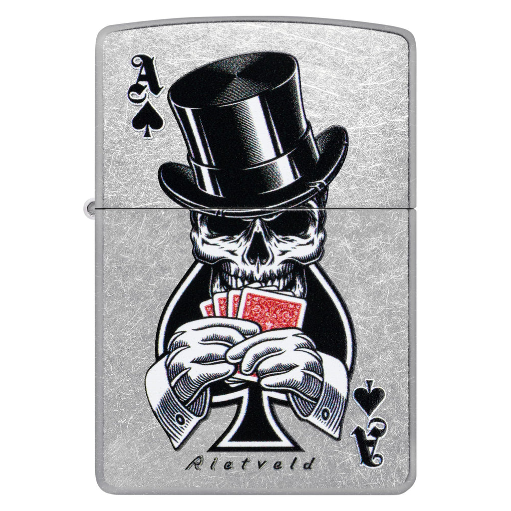 Zippo Rietveld Ace of Spades Design Street Chrome Pocket Lighter