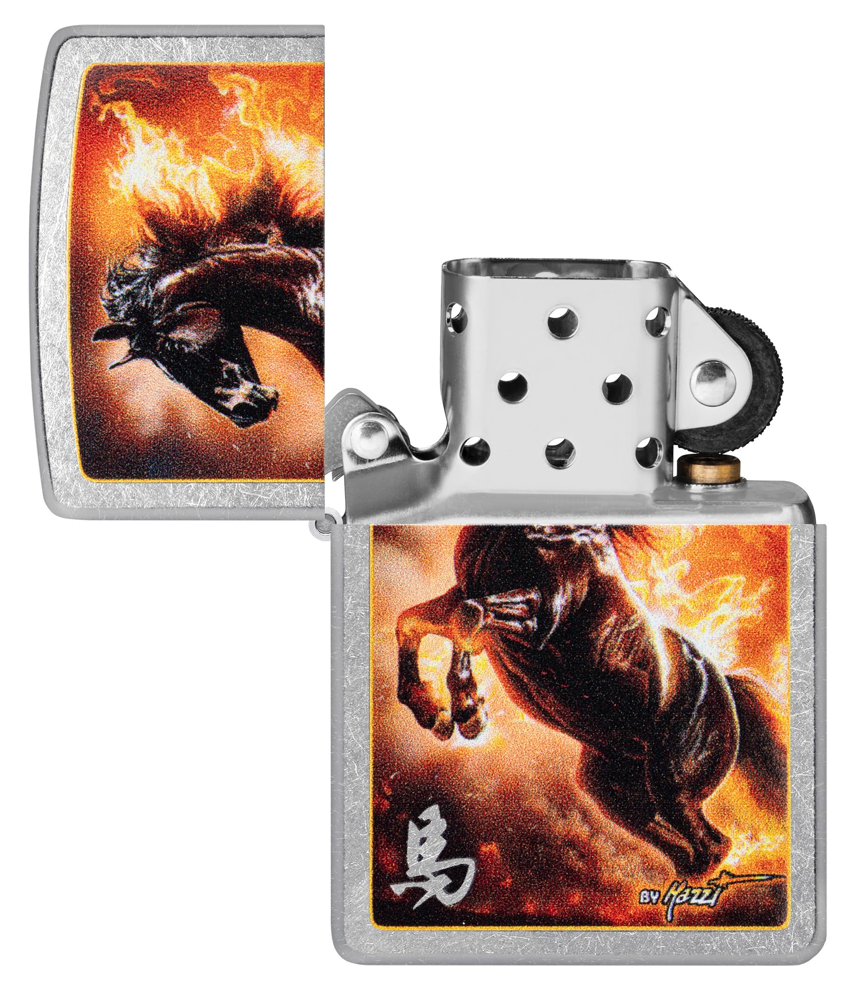 Zippo Animal Flair Design Armor High Polish Blue Pocket Lighter