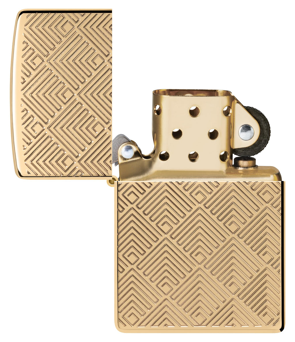 Zippo Gothic Window Design Armor® Black Ice® Pocket Lighter