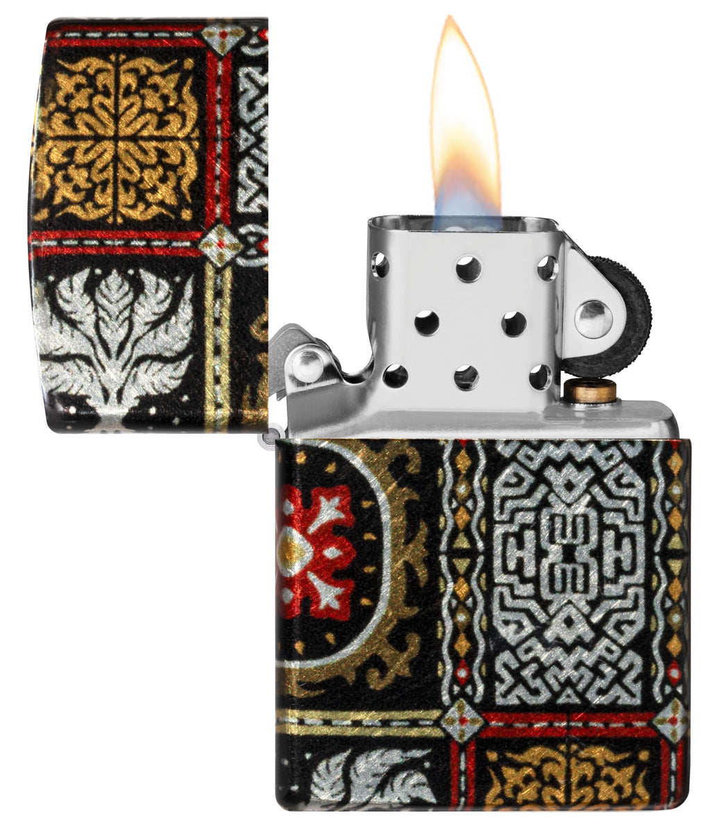 Zippo Gothic Window Design Armor® Black Ice® Pocket Lighter