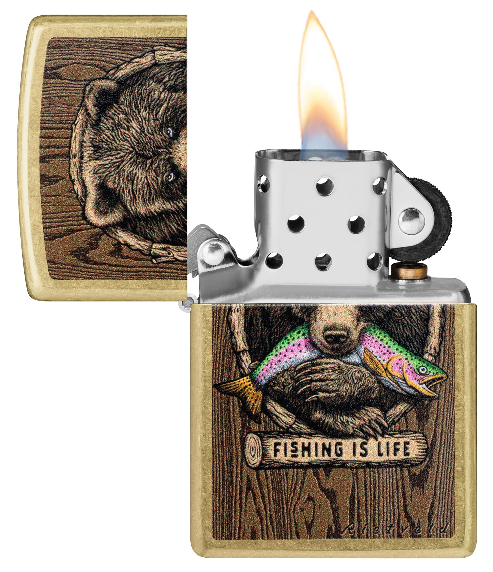 Zippo Animal Flair Design Armor High Polish Blue Pocket Lighter
